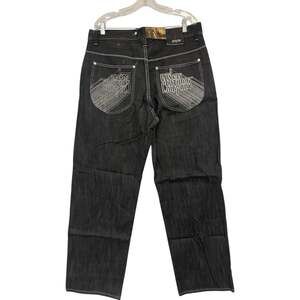 Enyce Clothing Co. Y2K Baggy Straight Jeans Mens Size 36 Black Denim EYRU4861